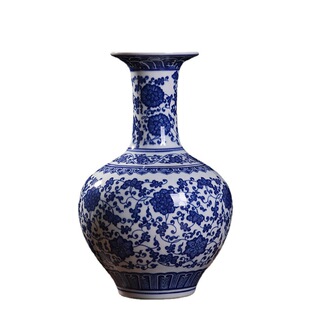 新中式珐琅彩花瓶陶瓷装饰花瓶工艺品瓷器桌面摆件仿古办公室家具