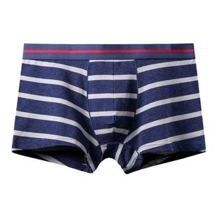 诺卡登内裤男条纹四角裤纯棉舒适男士中腰平角裤男生商务宽松透气