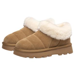 KISSCAT接吻猫新款面包雪地靴防滑翻毛毛绒雪地靴棉鞋厚底雪地靴