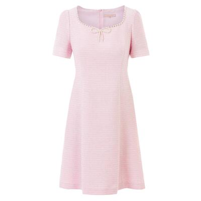 LIME莱茵小香风淡粉色连衣裙