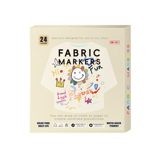 Artwalker布料彩绘织物笔衣服涂鸦T恤diy防水彩色布艺笔儿童纺织笔手绘衣物可水洗12色不掉色