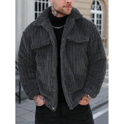 Y 49649 Fleece lapel men jacket 加绒翻领男士夹克跨境速卖