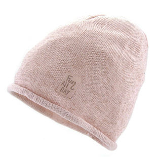 NOABAT儿童帽子春秋男女童套头帽卷边潮款棉质银丝薄款宝宝针织帽