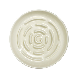 Miapet简约风迷宫慢食盘带加高铁架陶瓷舔食盘防噎缓食盘陶瓷猫碗