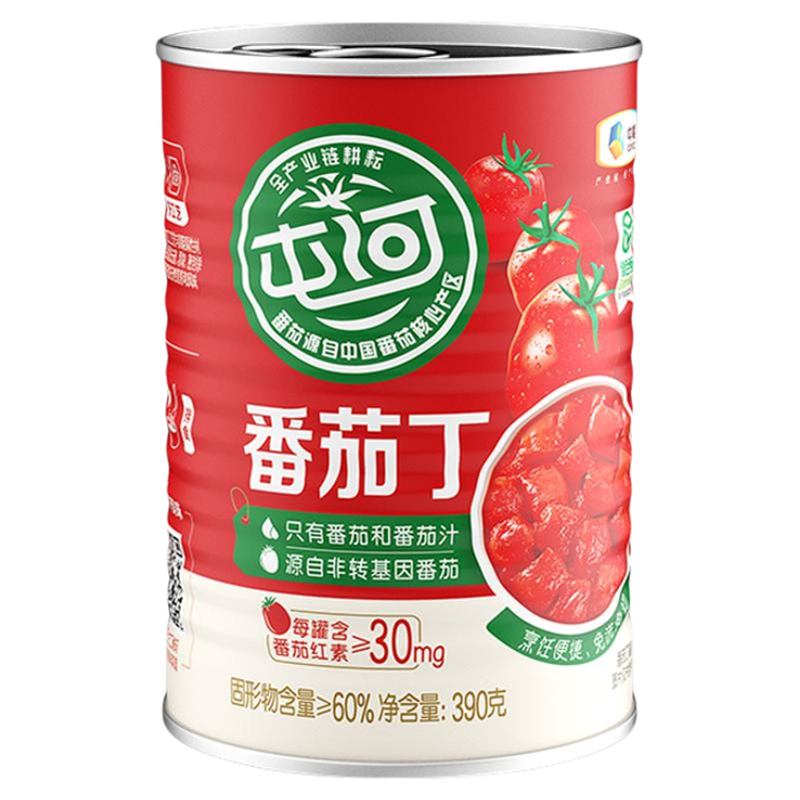 中粮屯河内蒙新疆番茄丁罐头300g*6罐蕃茄西红柿块自然成熟家用