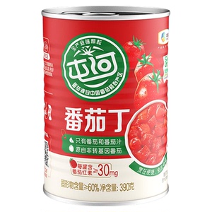 中粮屯河内蒙新疆番茄丁罐头390g*12罐蕃茄西红柿块自然成熟家用