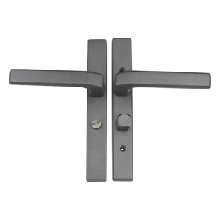 卫生间通用型门锁黑色窄面窄边孔距110mm130洗手间铝合金平开门锁