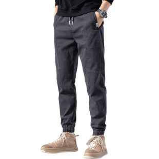 罗蒙工装裤男款潮流百搭宽松日系束脚裤春秋季男士运动休闲长裤子