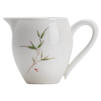 德化羊脂玉白瓷茶漏一体公道杯过滤网茶海匀杯白瓷分茶器陶瓷茶具