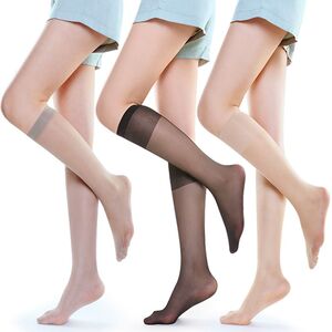 10双中筒袜丝袜女薄款夏防勾丝小腿短袜长筒防滑防下滑超薄无缝