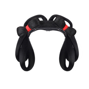 儿童汉服假发古风一体式发包女童新年头饰古装明制蝴蝶结发包垫发