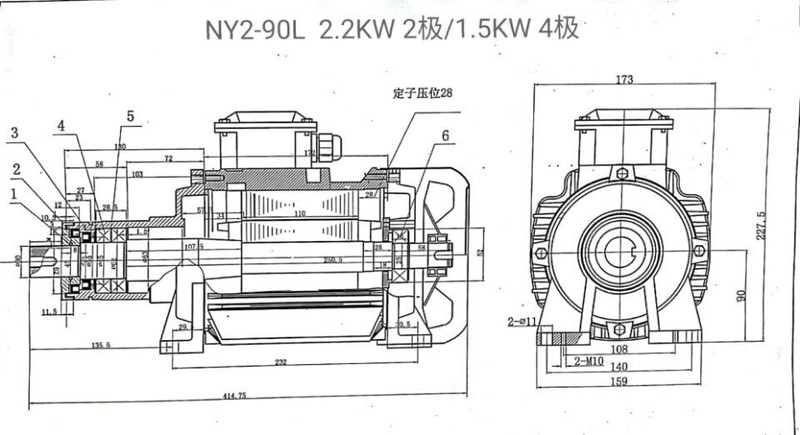 玻璃直边机磨头电机 90S-2磨头电机 1.5KW玻璃磨边电机