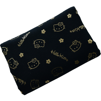 HelloKitty纯棉黑红色磨毛布料