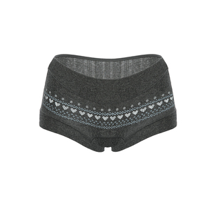 「LR」夜予交织*费尔岛女士纯棉内裤女2026新款死角全包臀平角裤