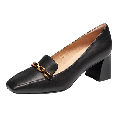 接吻猫法式方头简约时尚通勤单鞋