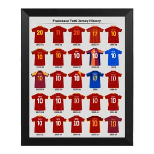 托蒂职业生涯历史球衣相框 罗马队球迷礼物足球公园酒吧TOTTI