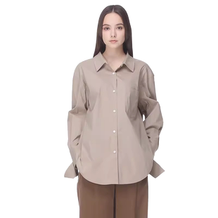 时尚个性文艺设计感衬衫女2024春夏别致独特遮肚减龄内搭打底衬衣