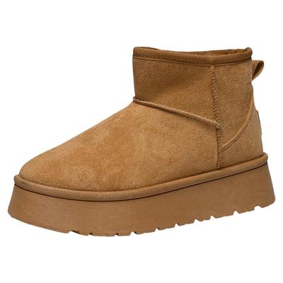 人本雪地靴冬季短靴加绒加厚棉鞋