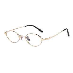 超轻纯钛金丝边超小椭圆框眼镜近视女网上可配高度数镜片小脸素颜