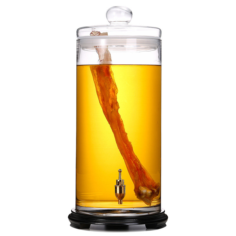直筒广口加高玻璃大号泡酒瓶