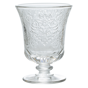 热红酒杯法国larochere家用古典玻璃杯复古红茶浮雕花酒高脚杯子