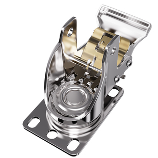 304不锈钢1.5寸2/3/4/5支架脚轮定万向带刹车架子轮底座支撑脚架