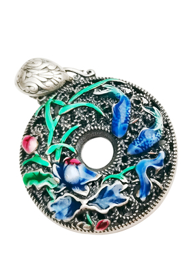 纯银吊坠毛衣挂件足银项链女生