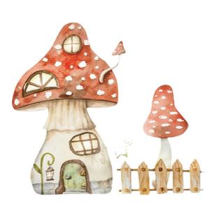 Astrkiz《mushroom》蘑菇秘境丹麦童话风动植物宝宝房DIY墙贴装饰