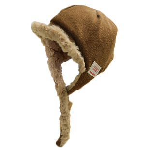 新年圣诞安可拉红毛绒护耳帽子女保暖显脸小绑带雷锋帽防寒包头帽