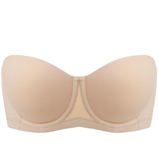 糖粒蹦迪无肩带无痕内衣女防滑聚拢抹胸婚纱大胸防下垂大码文胸罩
