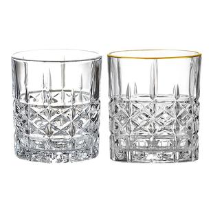 威士忌酒杯高颜值家用酒杯欧式水晶玻璃洋酒杯布兰登矮杯酒吧套装