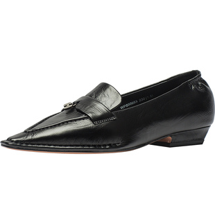 CDF女鞋2025秋新款时尚方跟通勤鞋女复古简约轻便深口尖头单鞋女