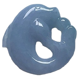 天然A货翡翠乳白一点绿底海豚吊坠缅甸老坑玉佩清新可爱百搭挂件