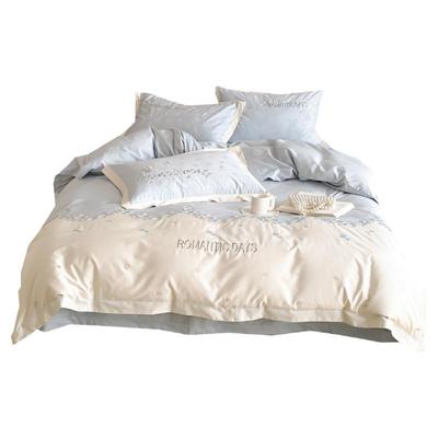 公主风清新花卉刺绣100支四件套