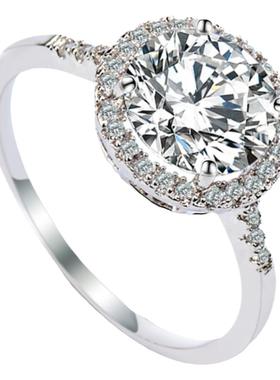 2克拉1ct仿真钻石日韩风求婚指环