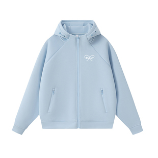 Gbiaior多巴胺连帽卫衣外套女五明治复合双面布宽松慵懒风开衫潮