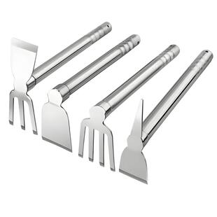 园艺不锈钢小锄头铁耙两用农用挖土除草家用种菜挖地赶海工具神器