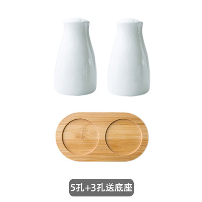 Two creative ceramic salt and pepper jars, kitchenware, powder sprinkling jars, seasoning bottles, condiment jars, and pepper jars, all pure white and simple thumbnail 6