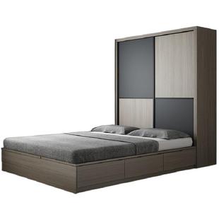 实木多层板榻榻米衣柜床一体卧室套装带书桌组合小户型儿童床柜