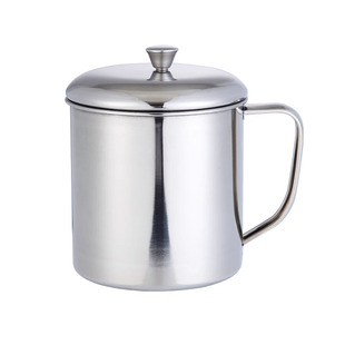 泡面碗男生口杯304不锈钢茶缸子带手柄家用铁杯子喝水带盖小水杯