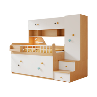 茁豪家居多功能组合榻榻米实木儿童半高床男孩女孩书桌衣柜储物床