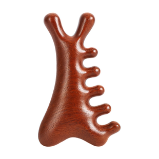 四合一多功能天然檀木梳子脱发梳头疗按摩头皮经络刮痧疏通神器防