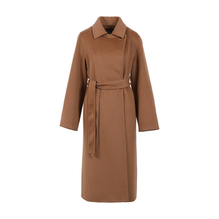 东黎小山羊绒 秋冬新款双面羊绒大衣女士中长款毛呢外套优雅4A48