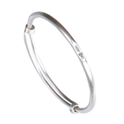 民族风纯银足银可调节手镯手环