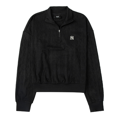 MLB情侣翻领NY半拉链运动卫衣