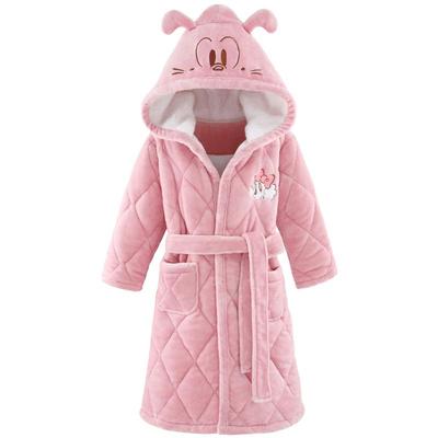 巴布豆秋冬季加厚女童珊瑚绒睡衣