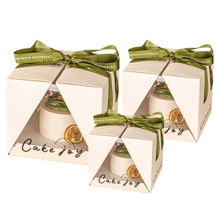 生日蛋糕包装盒4寸6寸六8高级手提对开盒子透明切块慕斯打包高端