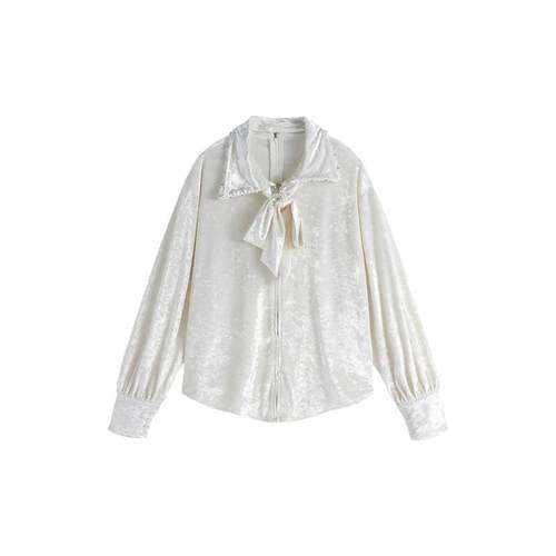 FTT FlyTheTruth『杜乐丽花园』 新中式丝绒衬衫女秋季小香风衬衣