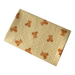 咖啡小熊姜黄格涤棉布   早秋冬连衣长裙子衬衫上衣汉服装DIY面料