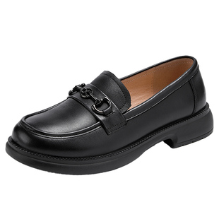 日泰女鞋2025春秋新款乐福鞋真牛皮软底浅口舒适休闲百搭女士单鞋